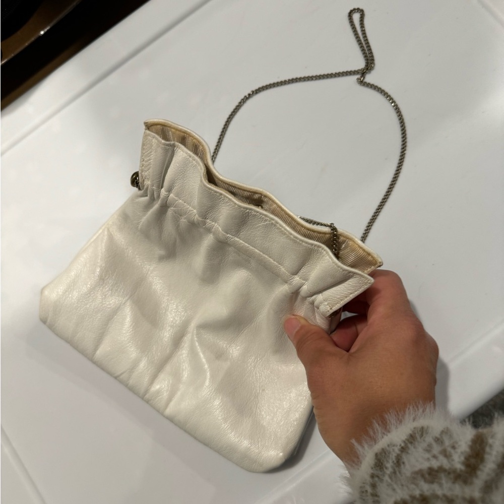 Vintage 1960s White Leather Purse
